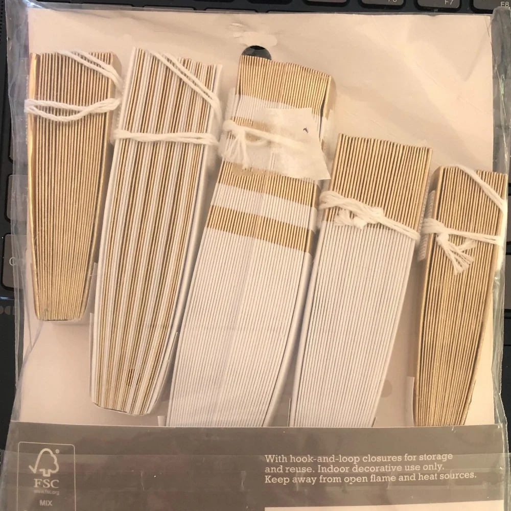 Spritz Reusable Paper Fans 5 count | Party | Fun | Decorations | NEW